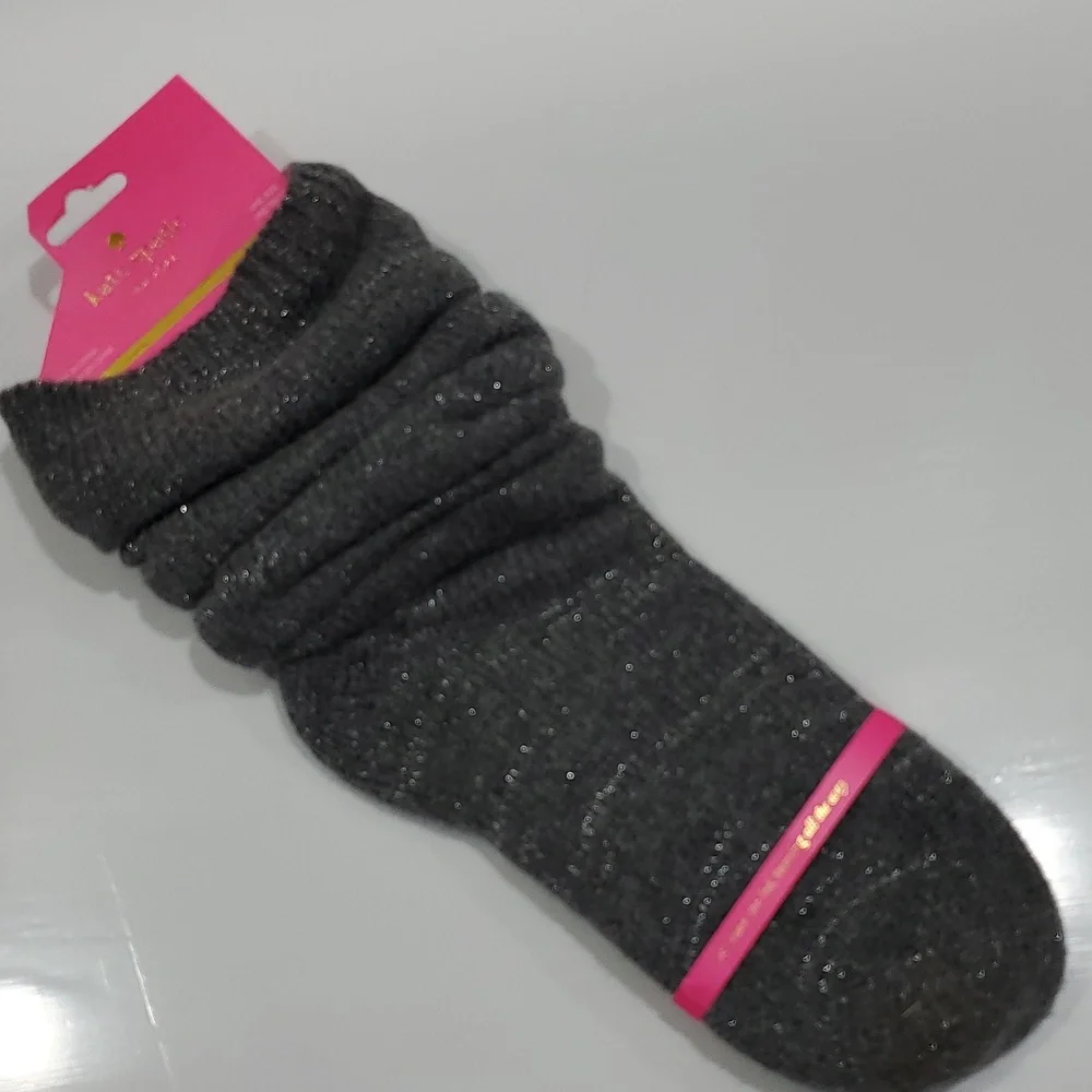 NWT kate spade new york Slouchy Metallic Knee-High Socks